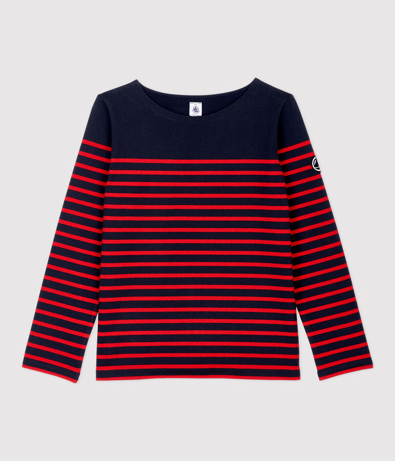 Marini&egrave;re iconique en coton Femme bleu SMOKING/rouge TERKUIT